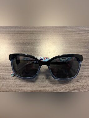Vera Bradley Black and Blue Sunglasses with Multicolor Paisley Temples